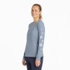 Women Life is Good Graphic Tees | Women'S Detailed Wildflowers Long Sleeve Crusher Tee Stone Blue