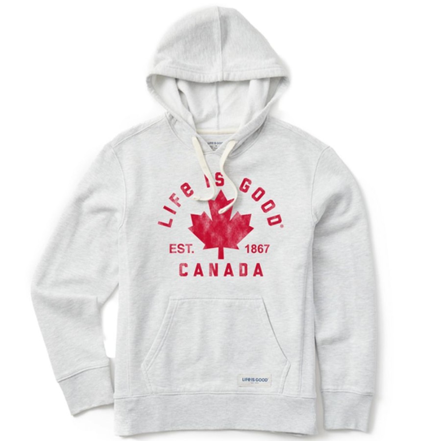 Women Life is Good Sweatshirts & Hoodies | Women'S Lig Canadiana Arc Simply True Fleece Hoodie Light Heather Gray