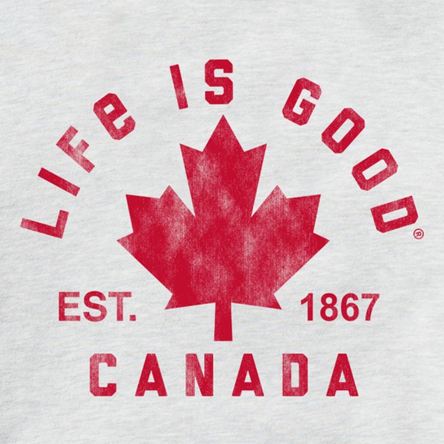 Women Life is Good Sweatshirts & Hoodies | Women'S Lig Canadiana Arc Simply True Fleece Hoodie Light Heather Gray