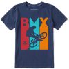 Kids Life is Good Graphic Tees | Kids Clean Bmx Bike Crusher Tee Darkest Blue