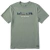 Men Life is Good Graphic Tees | Men'S Vintage Jake & Rocket Softball Vista Short Sleeve Tee Moss Green