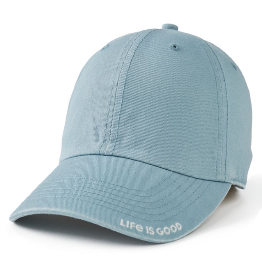 Men Life is Good Hats | Solid Branded Chill Cap Smoky Blue