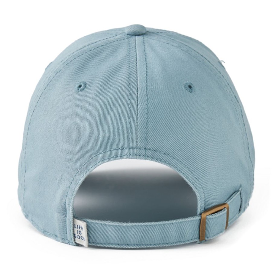 Men Life is Good Hats | Solid Branded Chill Cap Smoky Blue