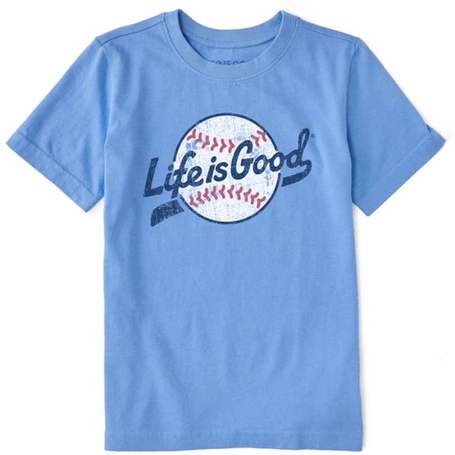 Kids Life is Good Graphic Tees | Kids Lig Ballyard Script Logo Crusher Tee Cornflower Blue