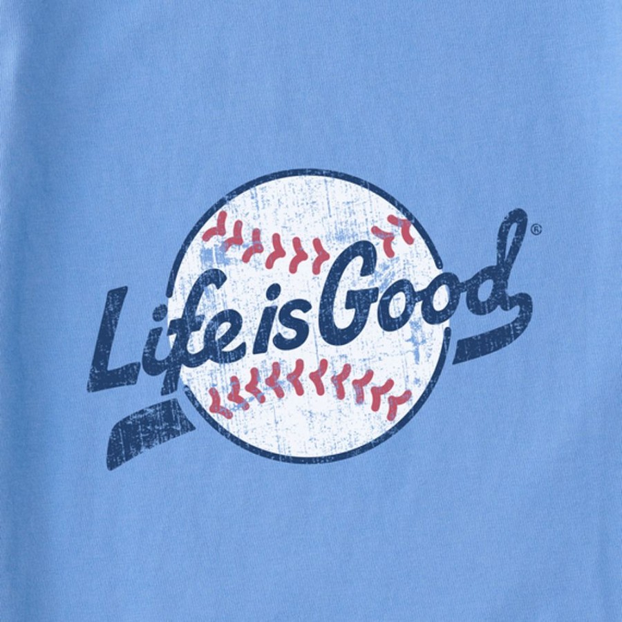 Kids Life is Good Graphic Tees | Kids Lig Ballyard Script Logo Crusher Tee Cornflower Blue