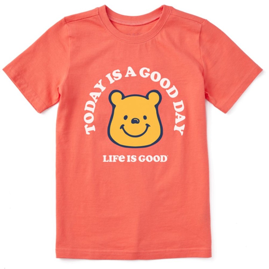 Kids Life is Good Graphic Tees | Kids Vintage Today Is A Good Day Winnie Crusher Tee Mango Orange