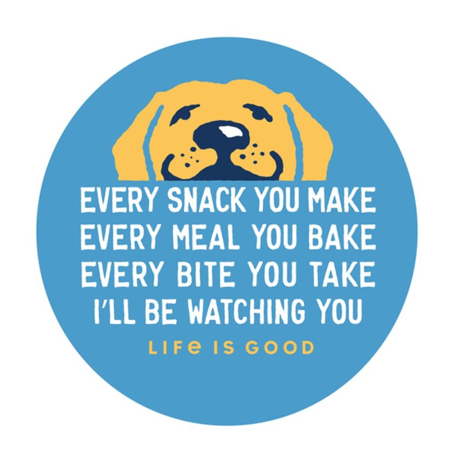 Home Life is Good Stickers & Magnets | I'Ll Be Watching You Yellow Lab Magnet Cool Blue