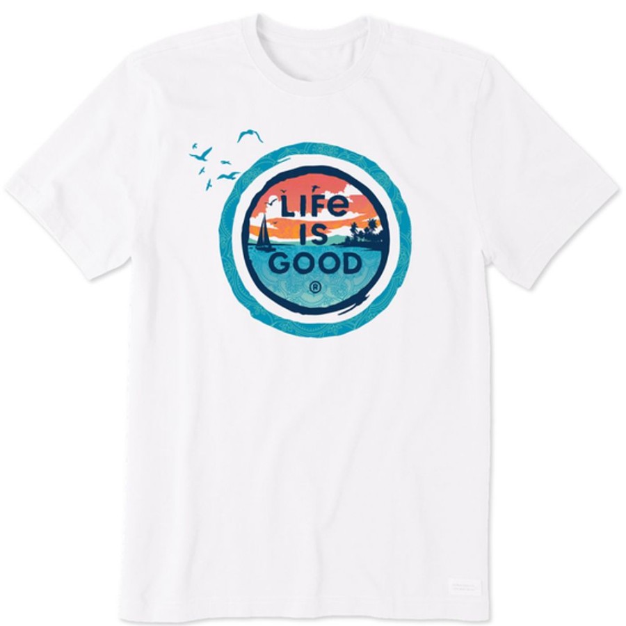 Men Life is Good Graphic Tees | Men'S Ocean Coin Short Sleeve Tee Cloud White