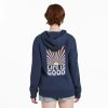 Women Life is Good Sweatshirts & Hoodies | Women'S Retro Sunburst Simply True Fleece Zip Hoodie Darkest Blue