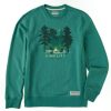 Men Life is Good Sweatshirts & Hoodies | Men'S Simplify Campfire Simply True Fleece Crew Spruce Green