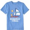 Kids Life is Good Graphic Tees | Kids Vintage Summer Vibes Winnie Sailboat Crusher Tee Cornflower Blue