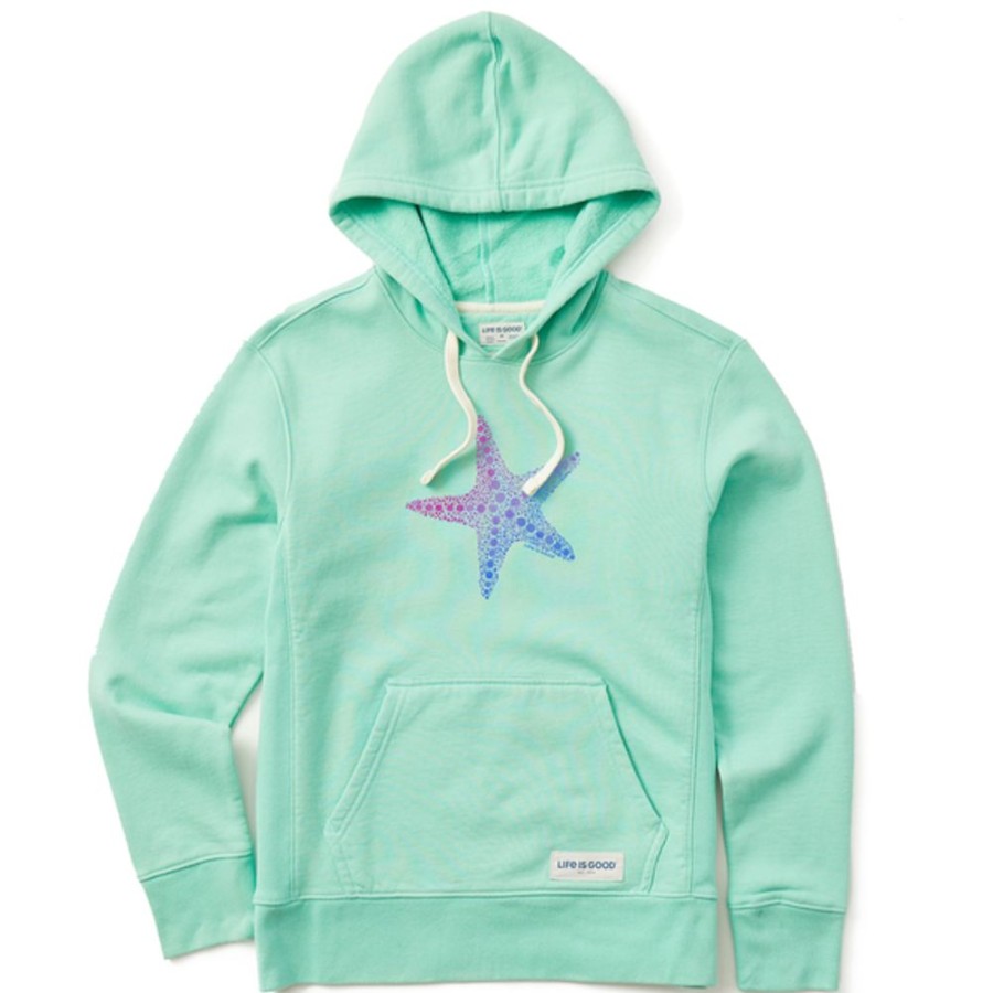 Women Life is Good Sweatshirts & Hoodies | Women'S Watercolor Starfish Simply True Fleece Hoodie Spearmint Green