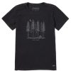 Women Life is Good Graphic Tees | Women'S Sparkle Trees And Cabin Crusher Tee Jet Black