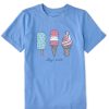 Kids Life is Good Graphic Tees | Kids Fineline Stay Cool Ice Cream Crusher Tee Cornflower Blue