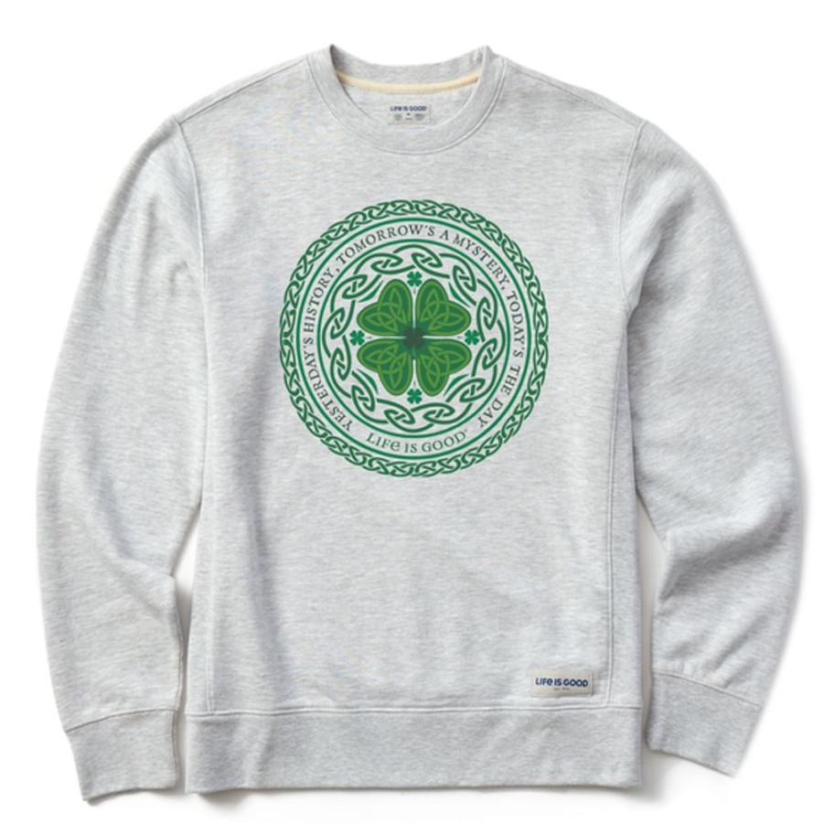 Men Life is Good Sweatshirts & Hoodies | Men'S Celtic Mandala Simply True Fleece Crew Light Heather Gray