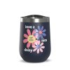 Home Hydrapeak Mugs | Nice Daisy 12Oz Stainless Steel Wine Tumbler Navy