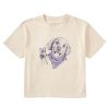 Women Life is Good Boxy Tees | Women'S Fineline Peaceful Puppy Boxy Crusher Tee Putty White