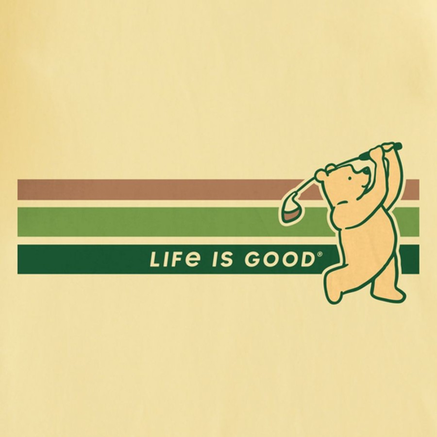 Kids Life is Good Graphic Tees | Kids Vintage Winnie Golf Stripes Crusher Tee Sandy Yellow