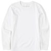 Kids Life is Good Solid Tees | Kids Solid Long Sleeve Crusher Tee Cloud White