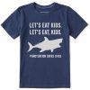 Kids Life is Good Graphic Tees | Kids Let'S Eat, Kids Shark Crusher Tee Darkest Blue