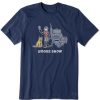 Men Life is Good Graphic Tees | Men'S Jake And Rocket Smoke Show Short Sleeve Tee Darkest Blue