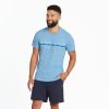 Men Life is Good Active & Slub Tops | Men'S Waves On Waves Textured Slub Tee Cool Blue