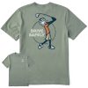 Men Life is Good Graphic Tees | Men'S Vintage Jake Golf Drive Safely Short Sleeve Tee Moss Green