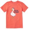 Kids Life is Good Graphic Tees | Kids Naive Silly Goose Crusher Tee Mango Orange