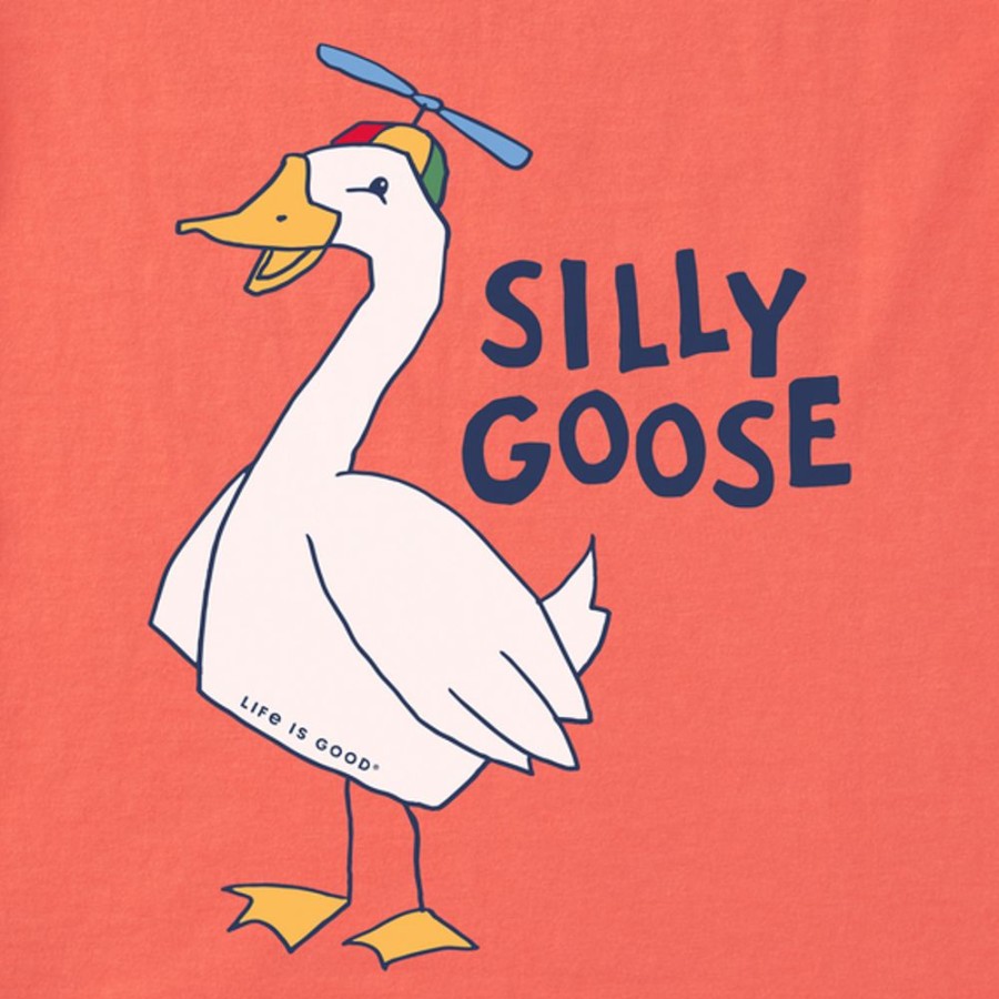 Kids Life is Good Graphic Tees | Kids Naive Silly Goose Crusher Tee Mango Orange