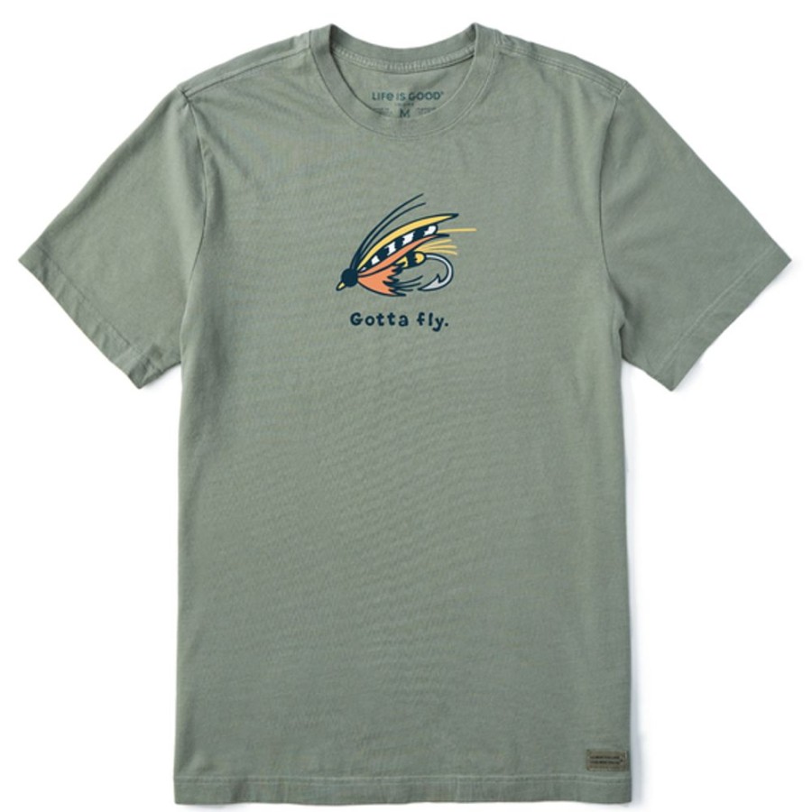 Men Life is Good Graphic Tees | Men'S Gotta Fly Crusher Tee Moss Green