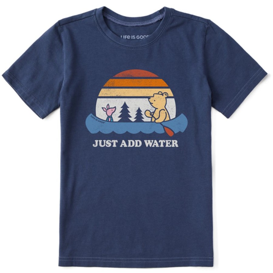 Kids Life is Good Graphic Tees | Kids Vintage Just Add Water Winnie Canoe Crusher Tee Darkest Blue