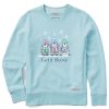 Women Life is Good Sweatshirts & Hoodies | Women'S Let It Snow Penguins Simply True Fleece Crew Beach Blue