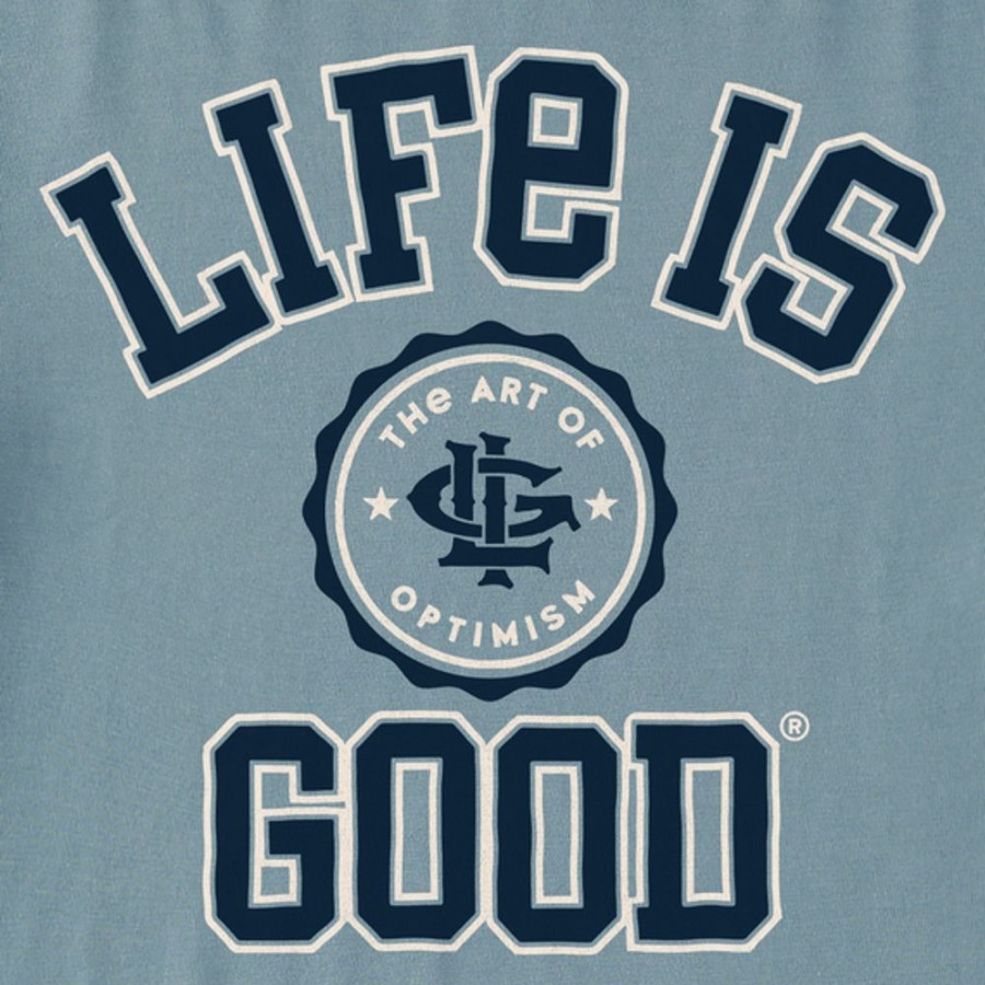 Men Life is Good Sweatshirts & Hoodies | Men'S Branded Athletic Seal Simply True Fleece Hoodie Smoky Blue