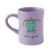 Home Life is Good Mugs | Sea Turtle Diner Mug Lilac Purple