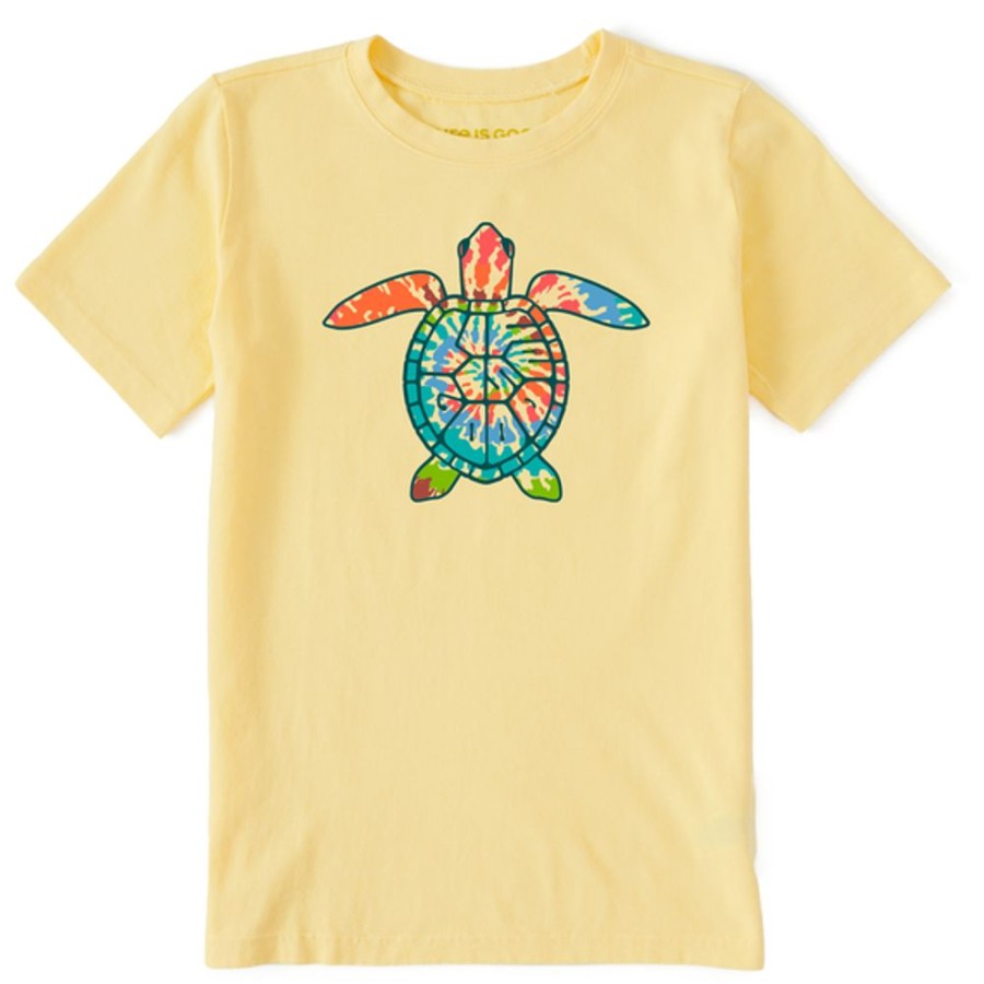 Kids Life is Good Graphic Tees | Kids Lig Turtle Shell Tie Dye Crusher Tee Sandy Yellow