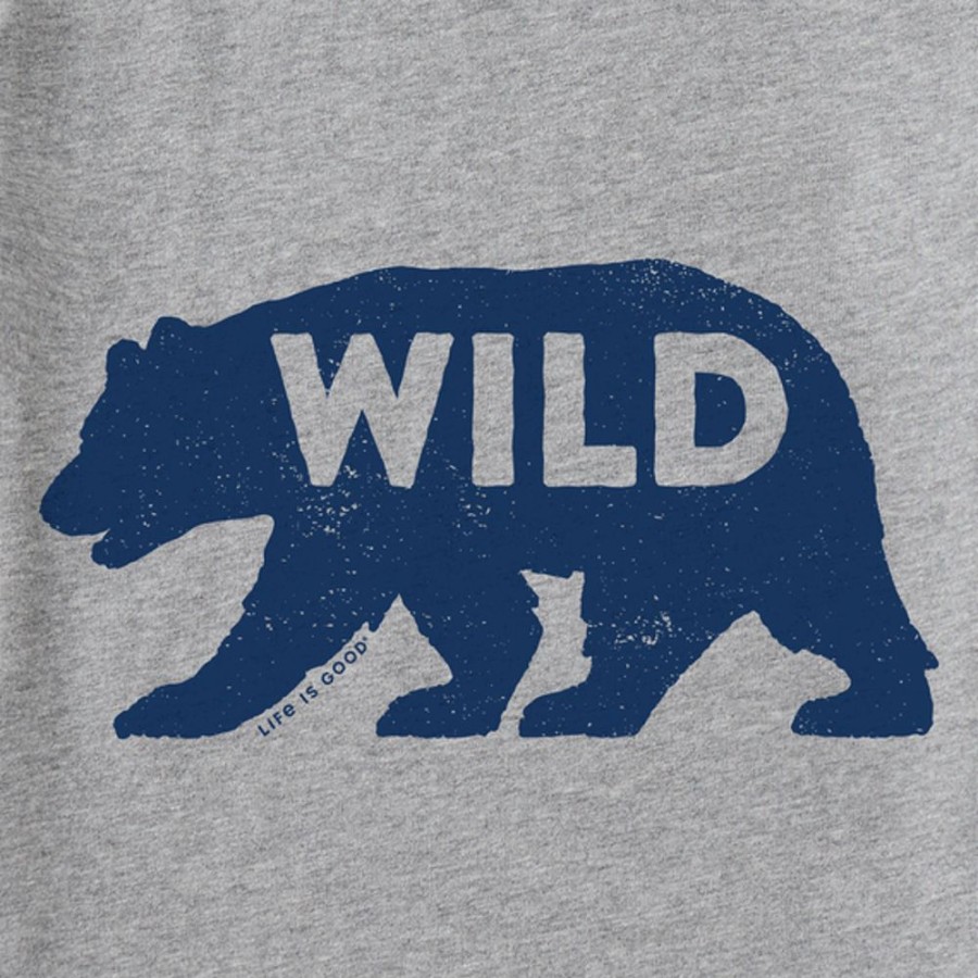 Kids Life is Good Graphic Tees | Kids Wild Bear Silhouette Crusher Tee Heather Gray