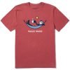 Men Life is Good Graphic Tees | Men'S Vintage Vacay Mode Hammock Crusher Tee Faded Red