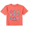 Women Life is Good Boxy Tees | Women'S Tie Dye Groovy Smiley Daisies Boxy Crusher Tee Mango Orange