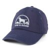 Women Life is Good Hats | Floral Sunset Dog Sunwashed Chill Cap Darkest Blue