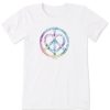 Women Life is Good Graphic Tees | Women'S Tie Dye Peace Love Pencil Short Sleeve Tee Cloud White