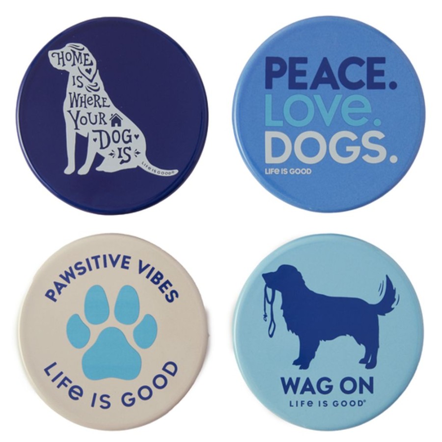 Home Life is Good Coasters | Dog Coaster Set Multi-Color