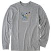 Men Life is Good Graphic Tees | Men'S Jake Snowboarding Long Sleeve Crusher Tee Heather Gray