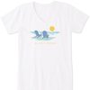 Women Life is Good Graphic Tees | Women'S Golden Happy Hour Crusher Vee Cloud White