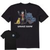 Men Life is Good Graphic Tees | Men'S Jake And Rocket Smoke Show Crusher Tee Jet Black