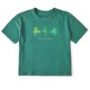 Women Life is Good Boxy Tees | Women'S Fineline 3 Clovers Boxy Crusher Tee Spruce Green