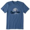 Men Life is Good Graphic Tees | Men'S Moonlight Rider Crusher Tee Vintage Blue