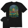 Men Life is Good Graphic Tees | Men'S Just Add Water Beach Scene Short Sleeve Tee Jet Black