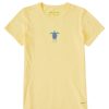 Women Life is Good Graphic Tees | Women'S Watercolor Turtle Crusher Tee Sandy Yellow