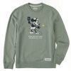 Men Life is Good Sweatshirts & Hoodies | Men'S Clean Steamboat Willie Pickleball Simply True Fleece Crew Moss Green