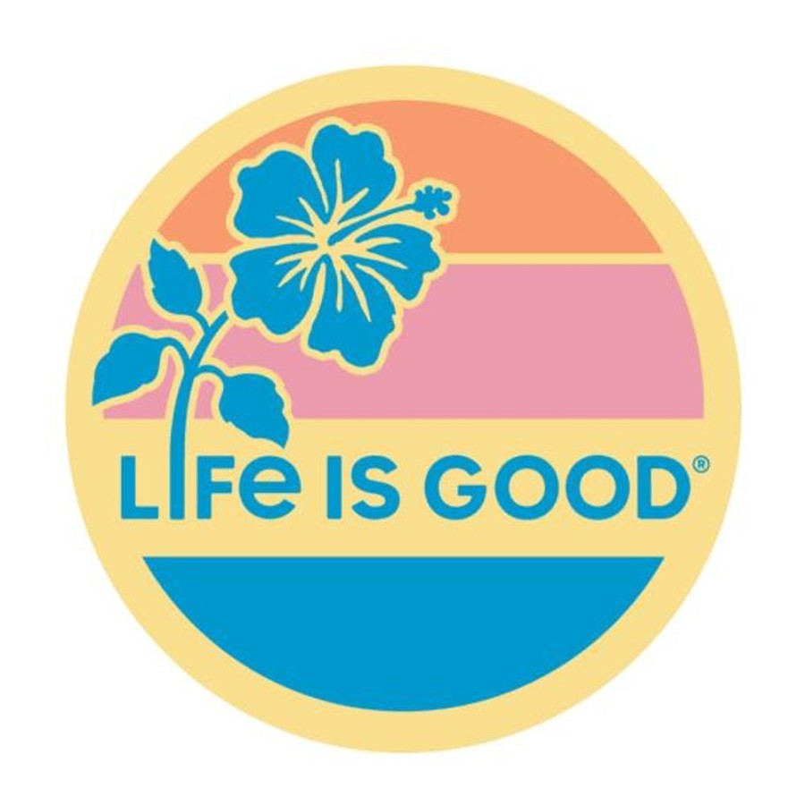 Home Life is Good Stickers & Magnets | Hibiscus Sun 4" Circle Sticker Miscellaneous